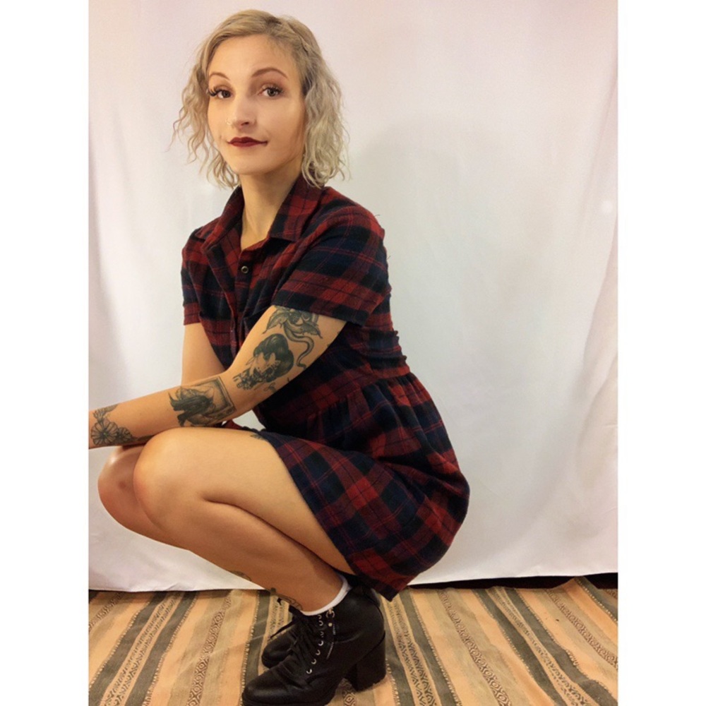 Plaid Collared Dress - Picture 3 of 4